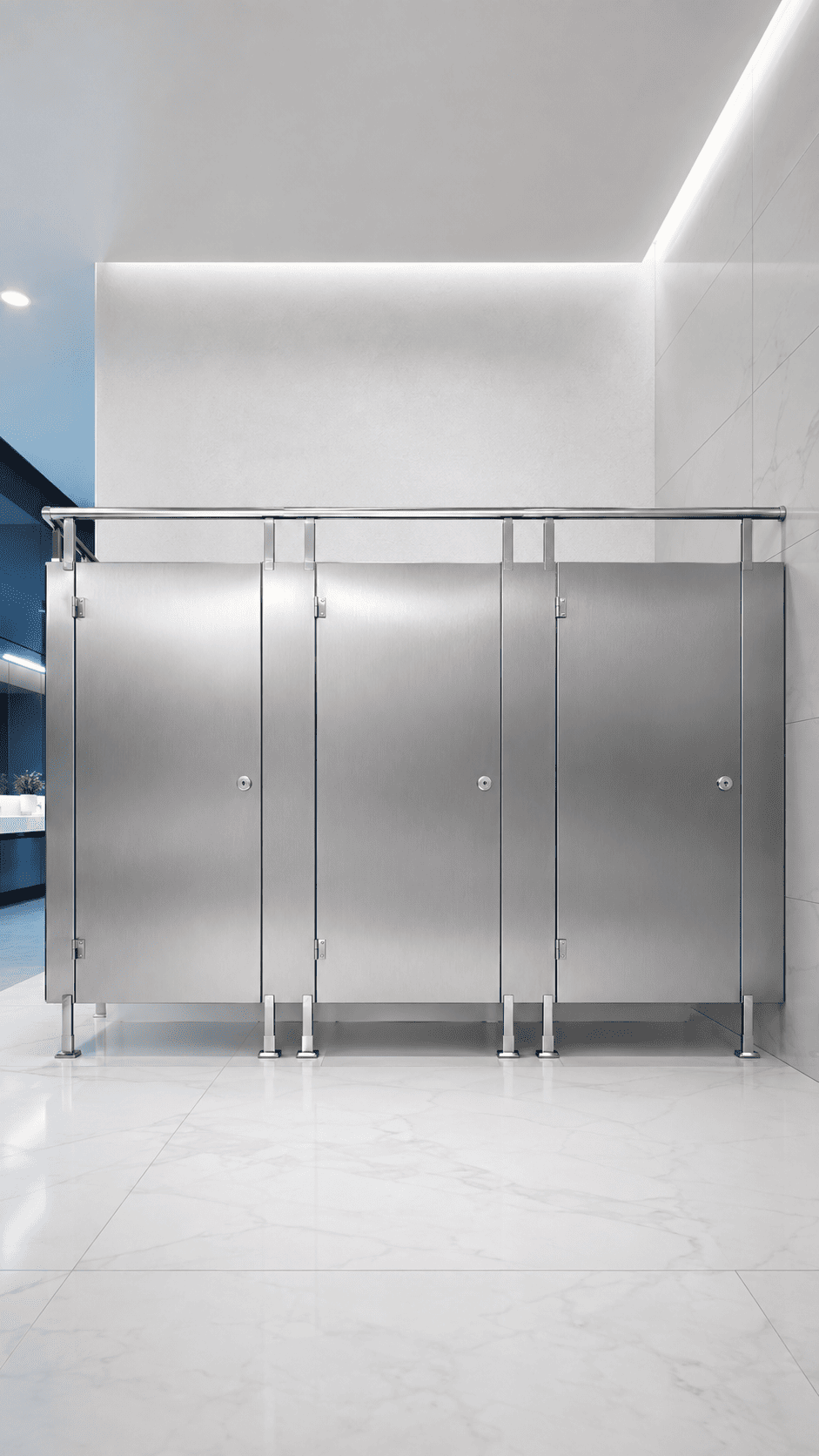 Divisiones de baño en acero inoxidable para espacios institucionales
