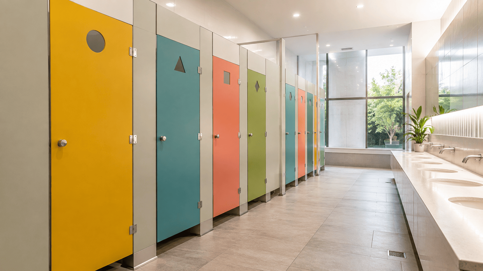divisiones de baño en panel fenólico