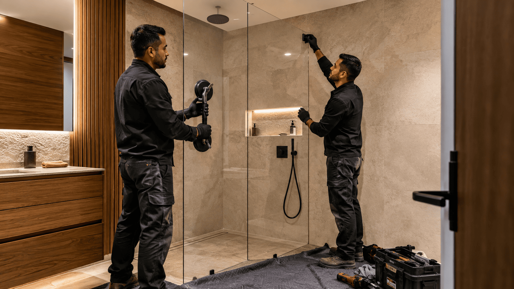 Instalación especializada de un panel de vidrio templado en Bogotá
